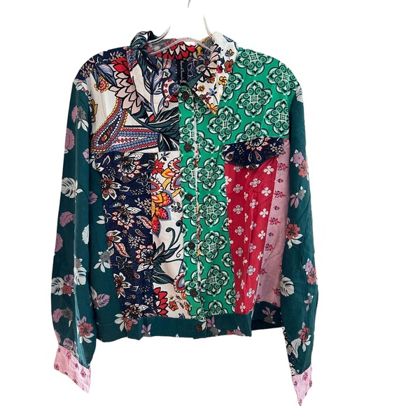 NWT Colorful Lightweight Blouse Loose Fitting Sacred Threads Sz S/M - Picture 5 of 9